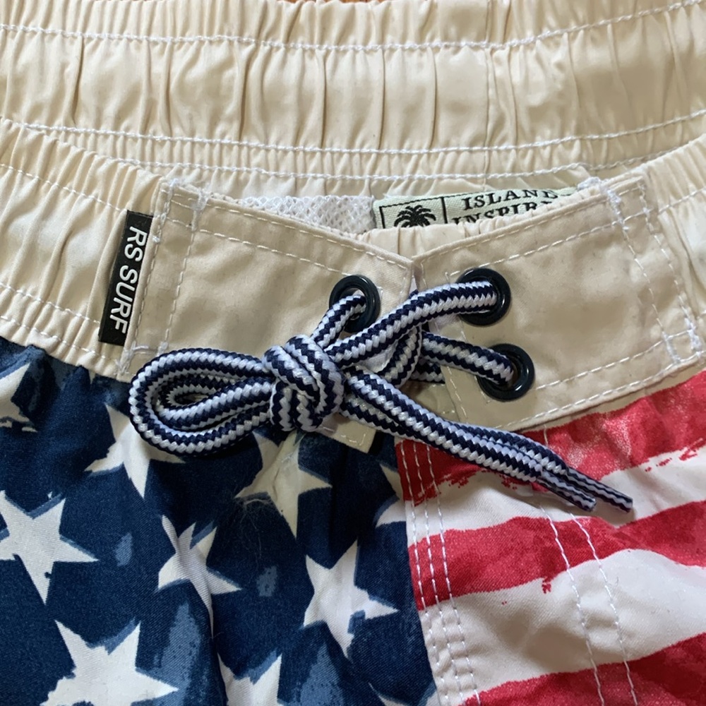🇺🇸Men's Patriotic Star and Stripe Swim Shrunks Shorts Island Inspired ResortWear - Picture 4 of 12